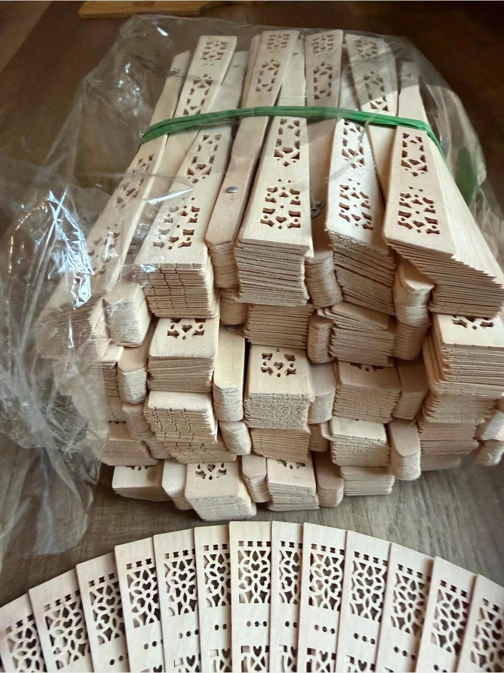 Brand New! 49 Folding Hand Fans - Natural Wood Color for Home Party Supplies